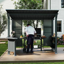 9' x 10' Hardtop Grill Gazebo w/ Expansion Platform