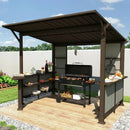 9' x 10' Hardtop Grill Gazebo w/ Expansion Platform