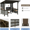 9' x 10' Hardtop Grill Gazebo w/ Expansion Platform