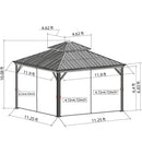 Aluminum Hardtop Gazebo Brown with Drainage Gutters