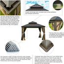 Aluminum Hardtop Gazebo Brown with Drainage Gutters