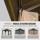 Aluminum Hardtop Gazebo Brown with Drainage Gutters