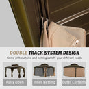 Aluminum Hardtop Gazebo Brown with Drainage Gutters