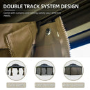 Aluminum Hardtop Gazebo Brown with Drainage Gutters