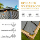 Aluminum Hardtop Gazebo Wood-Looking with Drainage Gutters