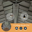 Aluminum Hardtop Gazebo Wood-Looking with Drainage Gutters