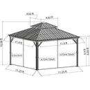 Aluminum Hardtop Gazebo Wood-Looking with Drainage Gutters