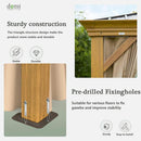 Aluminum Hardtop Gazebo Wood-Looking with Drainage Gutters