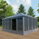 All-Season Sunroom with Double Sliding Doors