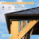 Wood Gazebo with Galvanized Steel Roof - Cedar Post