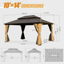 Wood Gazebo with Galvanized Steel Roof - Cedar Post
