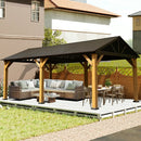Wood Gazebo with Galvanized Steel Roof - Cedar Post