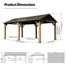Wood Gazebo with Galvanized Steel Roof - Cedar Post