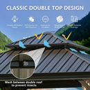 Aluminum Hardtop Gazebo Brown with Drainage Gutters