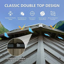 Aluminum Hardtop Gazebo Brown with Drainage Gutters