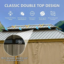 Aluminum Hardtop Gazebo Wood-Looking with Drainage Gutters