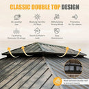 Aluminum Hardtop Gazebo Wood-Looking with Drainage Gutters