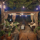 Aluminum Hardtop Gazebo Wood-Looking with Drainage Gutters