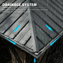 Aluminum Hardtop Gazebo Brown with Drainage Gutters