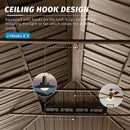 Aluminum Hardtop Gazebo Brown with Drainage Gutters