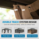 Aluminum Hardtop Gazebo Brown with Drainage Gutters