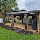 Aluminum Hardtop Gazebo Brown with Drainage Gutters