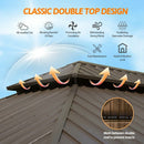Aluminum Hardtop Gazebo Brown with Drainage Gutters