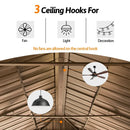 Aluminum Hardtop Gazebo Brown with Drainage Gutters
