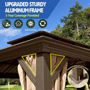 Aluminum Hardtop Gazebo Brown with Drainage Gutters