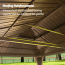 Aluminum Hardtop Gazebo Brown with Drainage Gutters