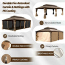 Aluminum Hardtop Gazebo Brown with Drainage Gutters