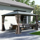 Galvanized Steel Hardtop Gazebo with Drainage Gutters