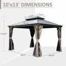 Galvanized Steel Hardtop Gazebo with Drainage Gutters