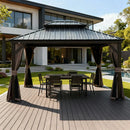 Galvanized Steel Hardtop Gazebo with Drainage Gutters