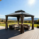 Galvanized Steel Hardtop Gazebo with Drainage Gutters