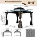 Galvanized Steel Hardtop Gazebo with Drainage Gutters