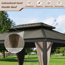 Galvanized Steel Hardtop Gazebo with Drainage Gutters