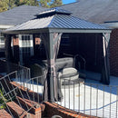 Aluminum Hardtop Gazebo Dark Gray with Drainage Gutters