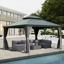 Aluminum Hardtop Gazebo Dark Gray with Drainage Gutters