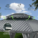 Aluminum Hardtop Gazebo Dark Gray with Drainage Gutters