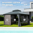 Aluminum Hardtop Gazebo Dark Gray with Drainage Gutters