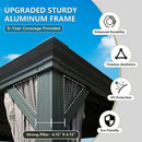 Aluminum Hardtop Gazebo Dark Gray with Drainage Gutters