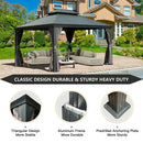 Aluminum Hardtop Gazebo Dark Gray with Drainage Gutters
