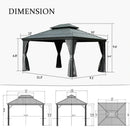 Aluminum Hardtop Gazebo Dark Gray with Drainage Gutters