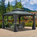 Aluminum Hardtop Gazebo Dark Gray with Drainage Gutters