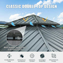 Aluminum Hardtop Gazebo Dark Gray with Drainage Gutters