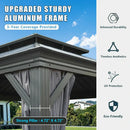 Aluminum Hardtop Gazebo Dark Gray with Drainage Gutters