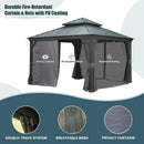 Aluminum Hardtop Gazebo Dark Gray with Drainage Gutters