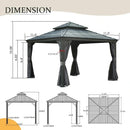 Aluminum Hardtop Gazebo Dark Gray with Drainage Gutters