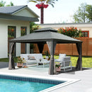 Galvanized Steel Hardtop Gazebo with Drainage Gutters